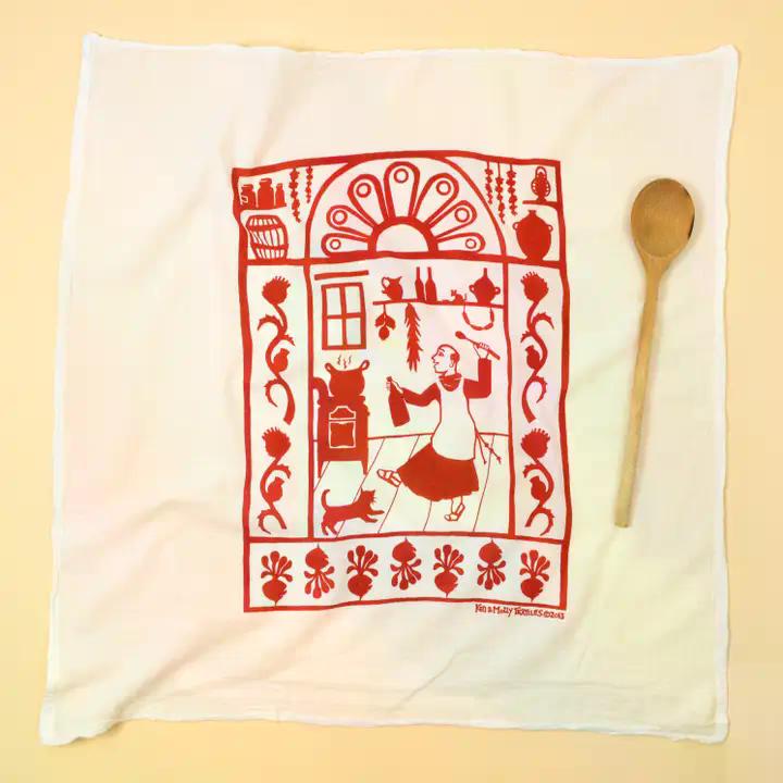 Dish Towel - San Pascual, red