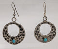 Round Silver w cutout,1 Turq dot