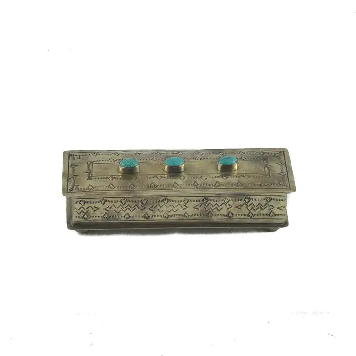 Stamped Eyeglass Box w/ Turq