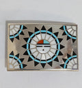 Zuni Inlay Sunface Belt Buckel