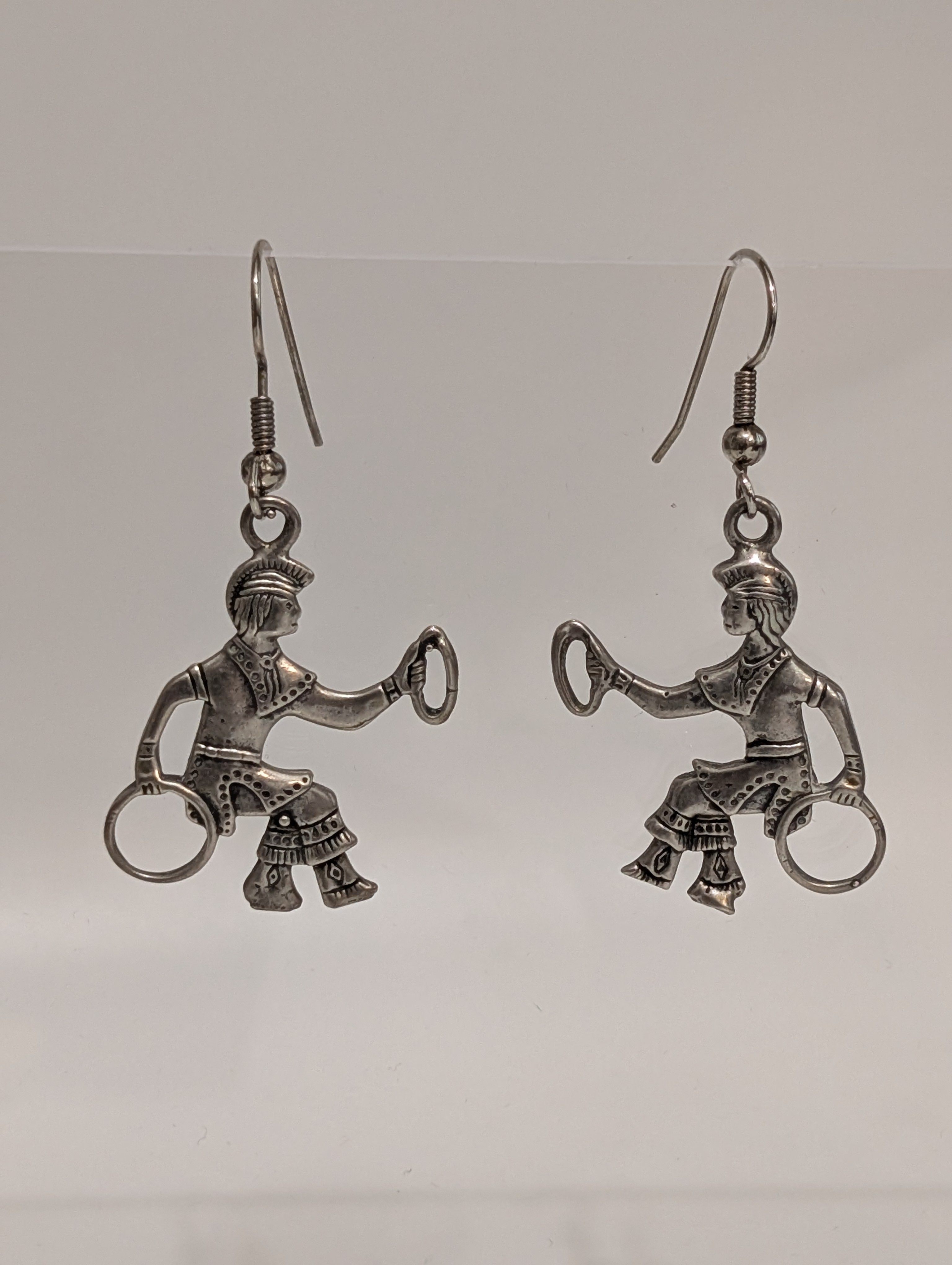 Sterling Silver Hoop Dancer Earrings