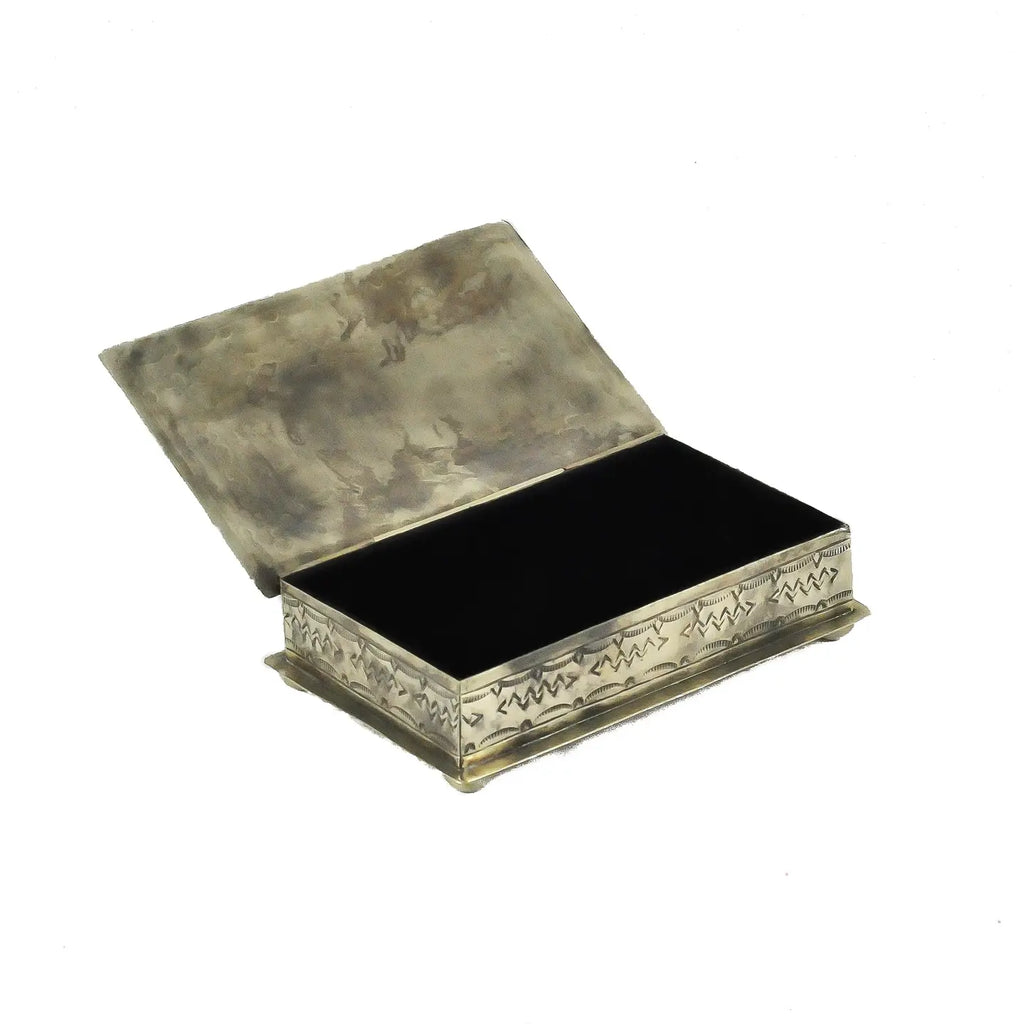 Stamped Rectangular Box w/ Turq
