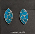 Zuni Inlay Turquoise Post Earrings