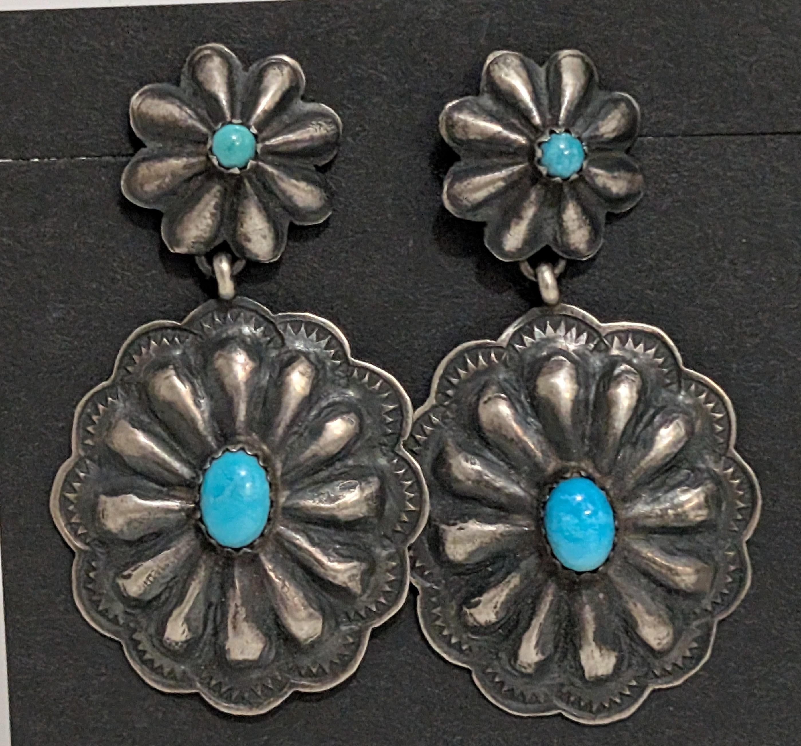 Stamped silver w turq0923