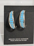 Sterling silver and Turquoise Hoops, MC