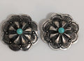 Flower Post earrings w Turq Center