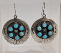 Round Silver w 6 dots of Turquoise