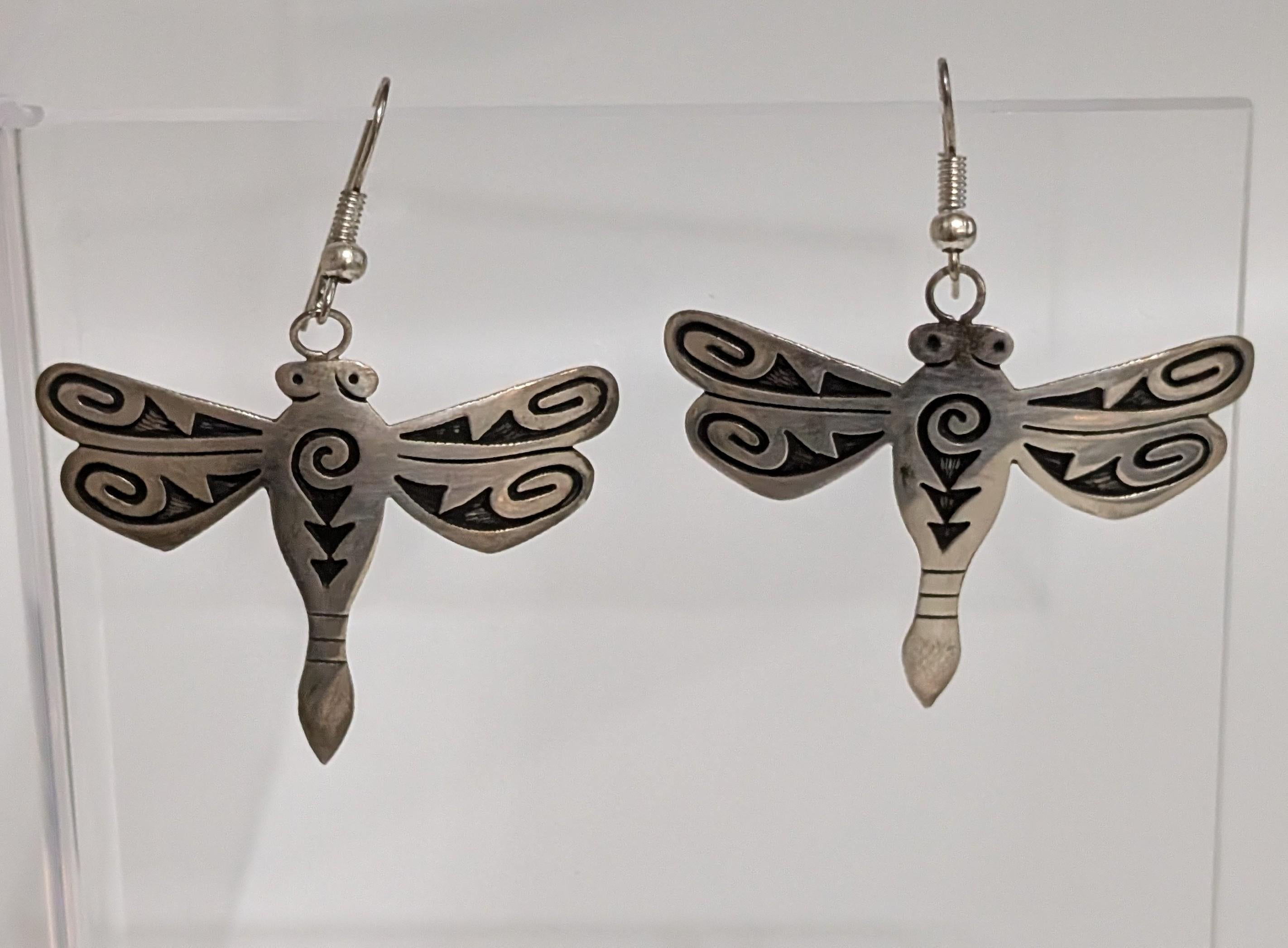 Hopi Silver Dragonfly earrings