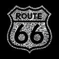 Tote Bag - Get Your Kicks On Route 66, Black w White Writting