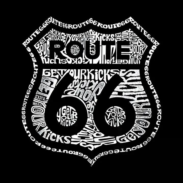 Tote Bag - Get Your Kicks On Route 66, Black w White Writting