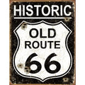 Old Route 66 - Weathered Tin Sign