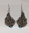 5feather cluster w turquoise earrings1022