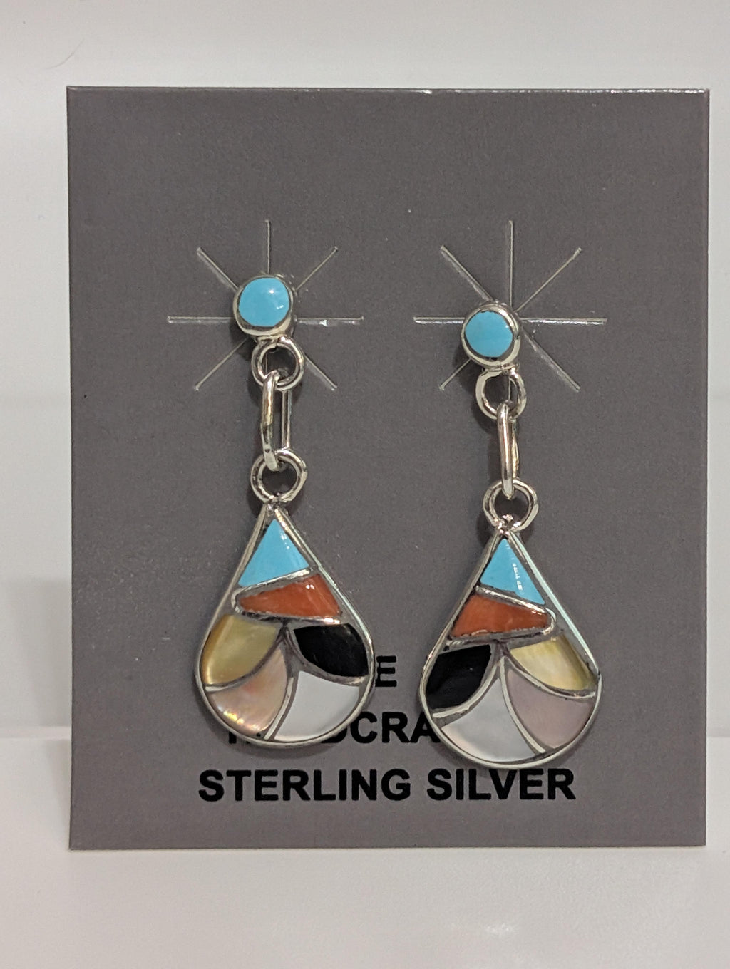 Inlay Earrings Multi Stone by Orena Leekya