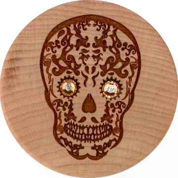 Dia De Los Muertos On Small Maple Box w/ Swarovski
