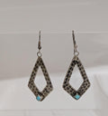 Sterling Silver Diamond Shape w dot of Turq.