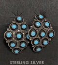 Curved Earrings w Dots of Turquoise