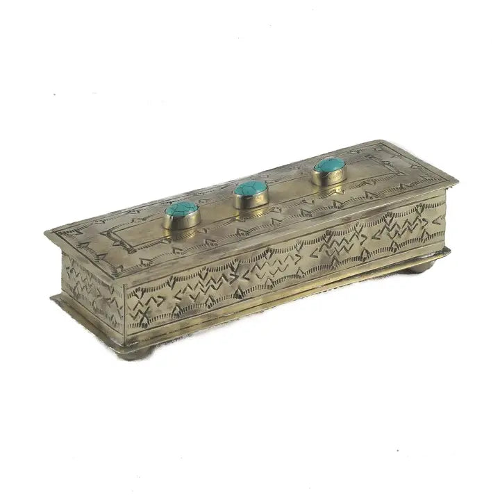 Stamped Eyeglass Box w/ Turq