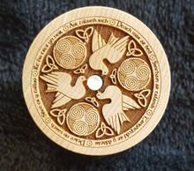 Celtic Doves on Small Maple Box w/ Mother of Pearl