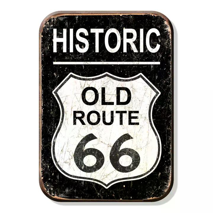 Magnet: Old Route 66 Metal Wrapped with Printed Media