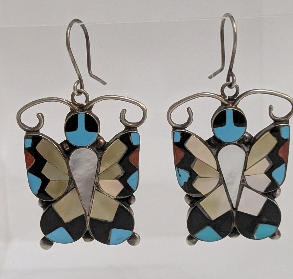 Zuni Inlay Butterfly Earrings