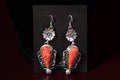 Spiny Oyster Earrings w Flower By Mary Tso