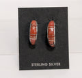 Coral Inlay Hoop Earrings