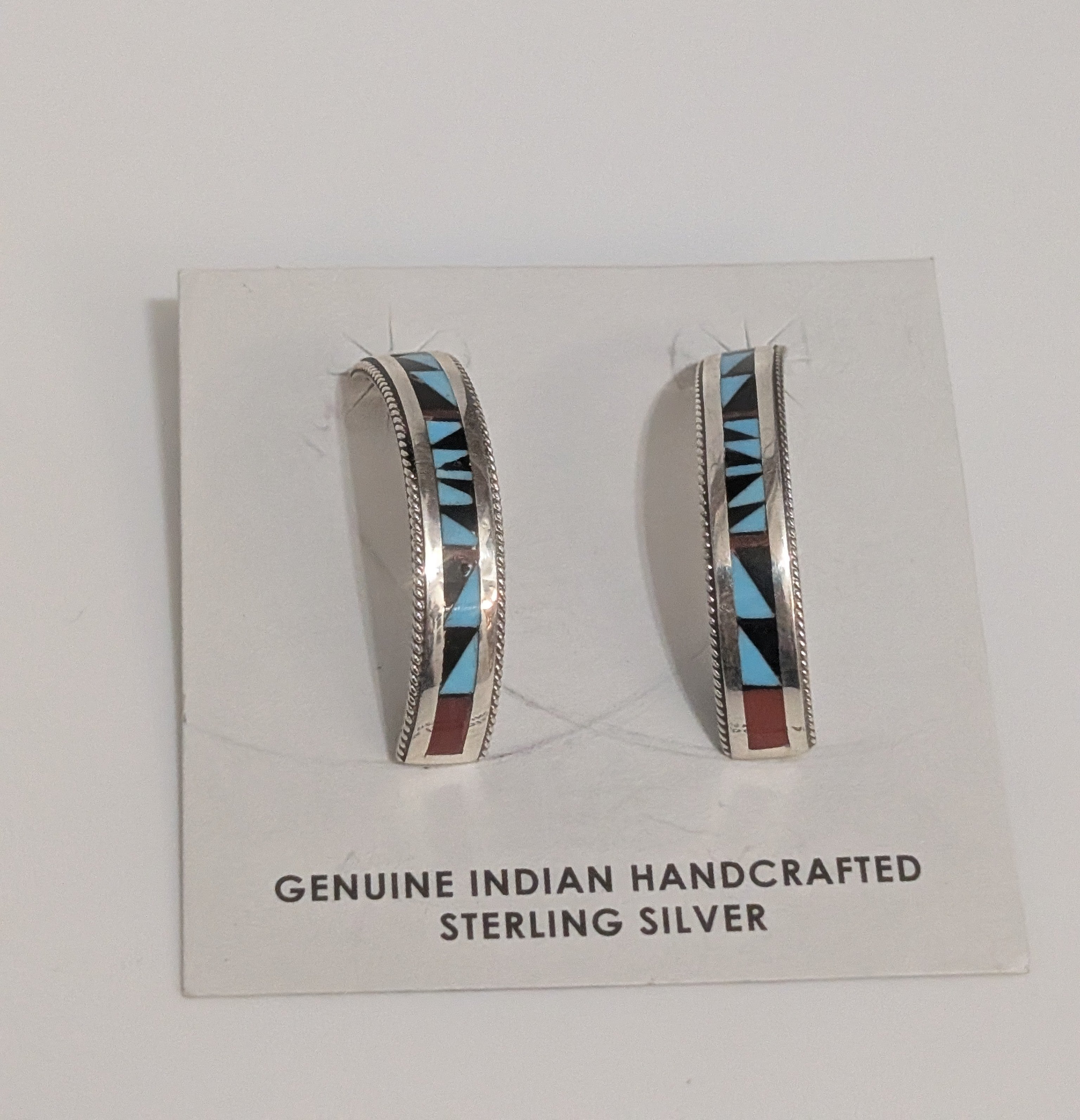 Rachell Weahkee Inlay Hoops, Multi Stone