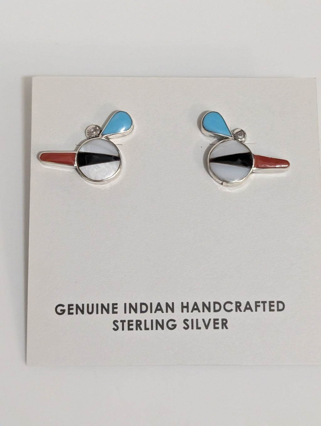 Legus Ahiyate Zuni Inlay Bird head earrings