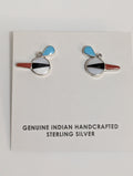 Legus Ahiyate Zuni Inlay Bird head earrings