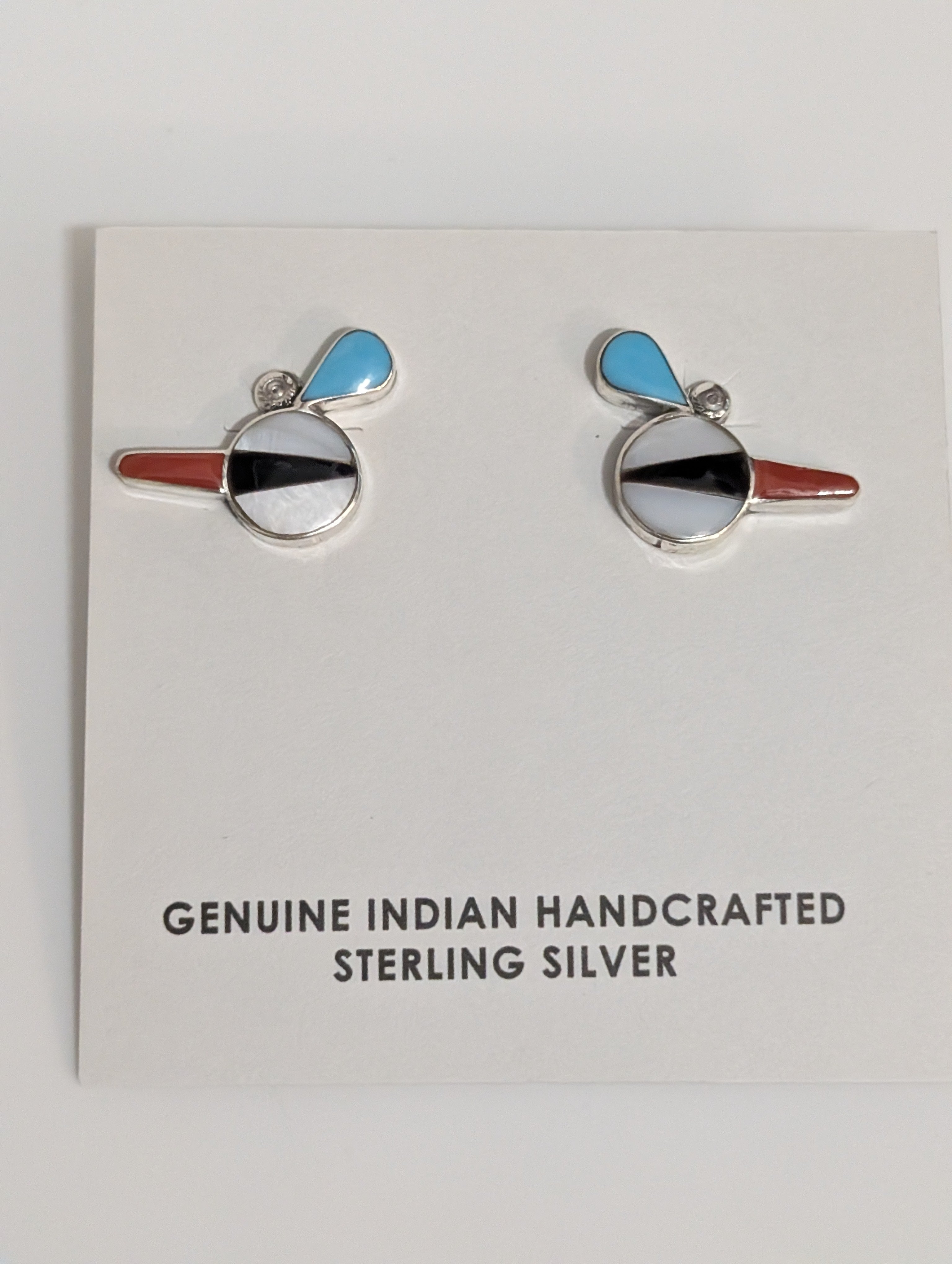 Legus Ahiyate Zuni Inlay Bird head earrings