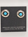 Round Shadow Box Earrings w Turq. Center