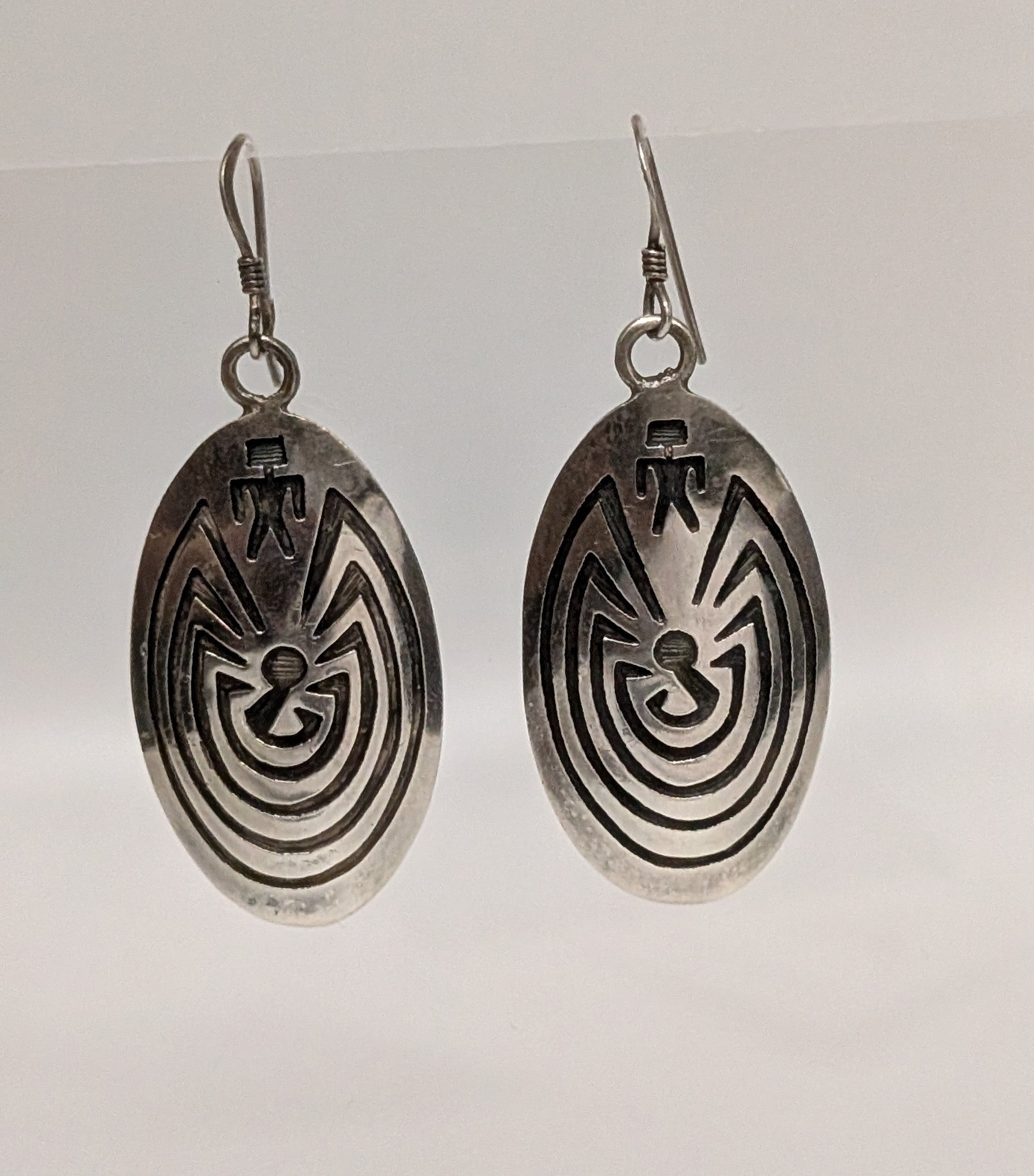 Oval Hopi Man in the Maze Earrings