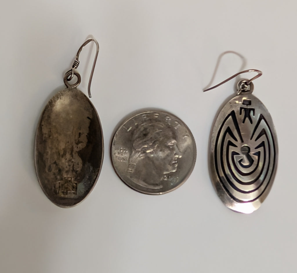 Oval Hopi Man in the Maze Earrings