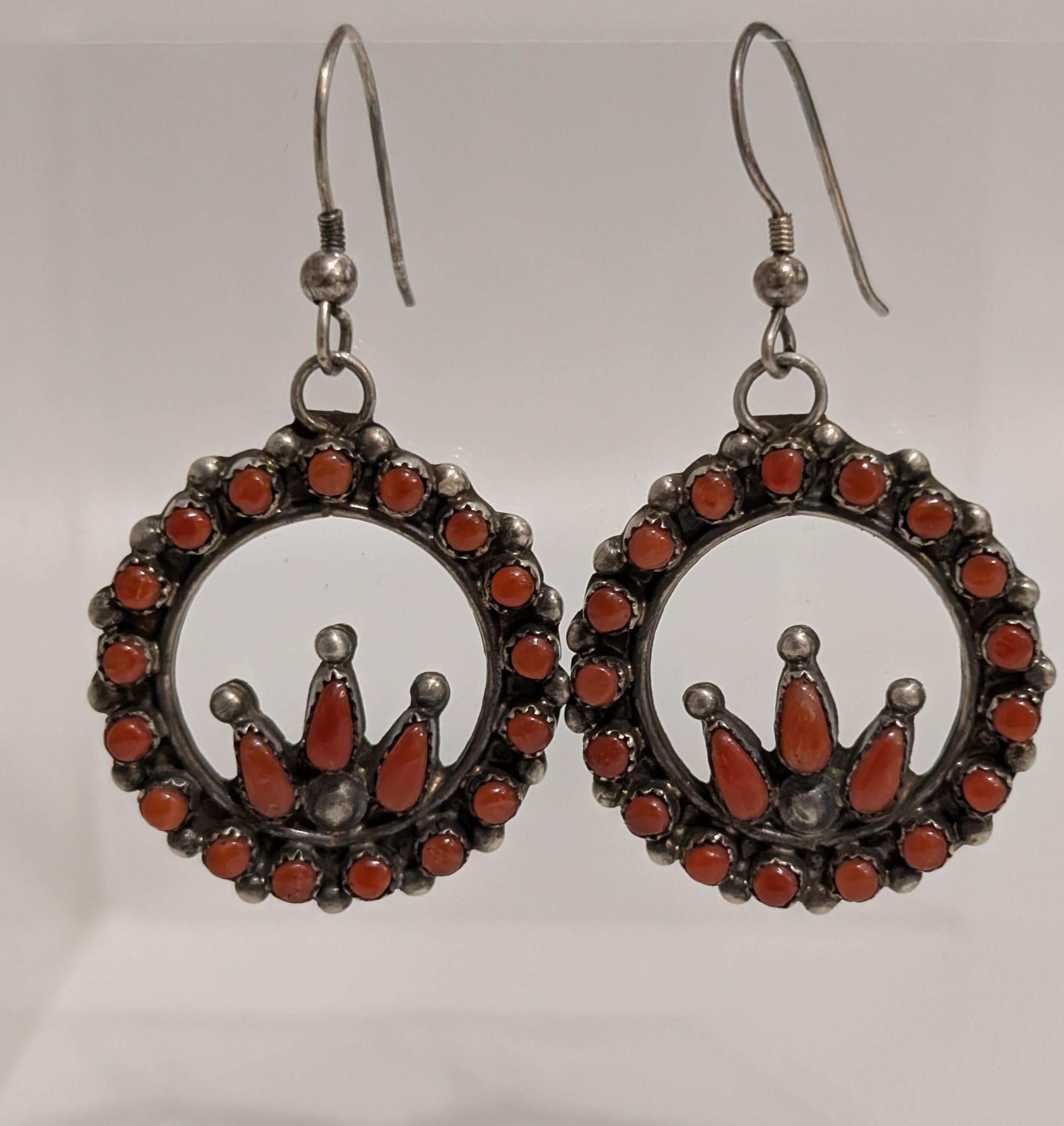 Round Coral Earrings