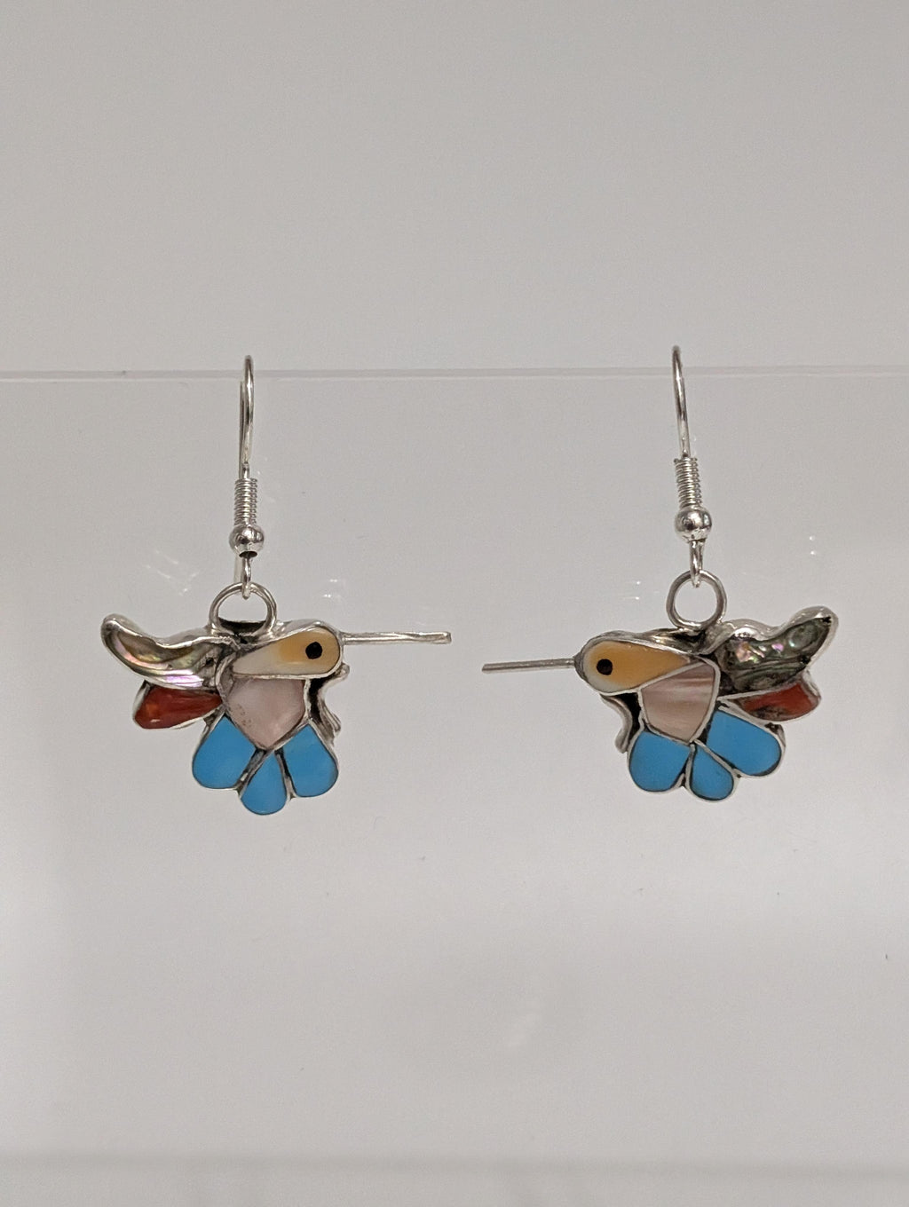 Zuni Inlay Hummingbird Earrings