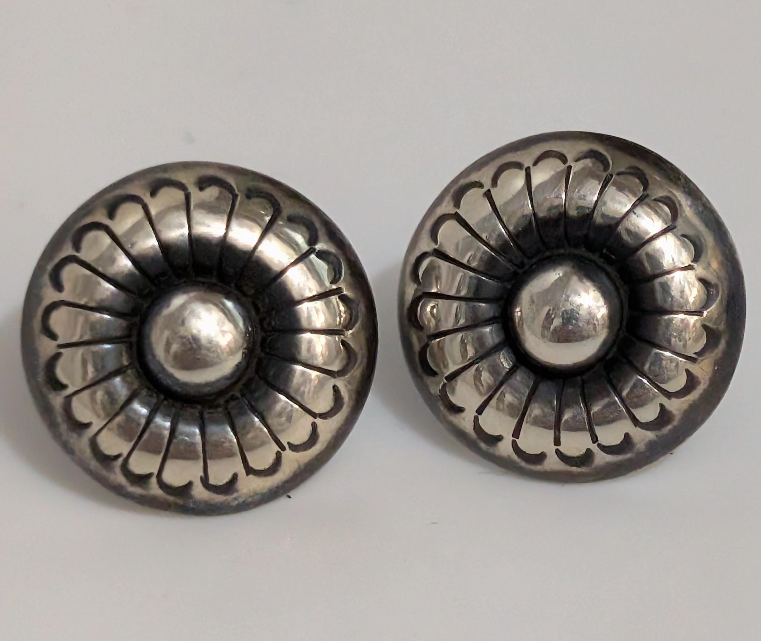 Silver Post Stamped Earrings, small