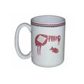 15 oz Mug, Bird Eating Fish - Maroon
