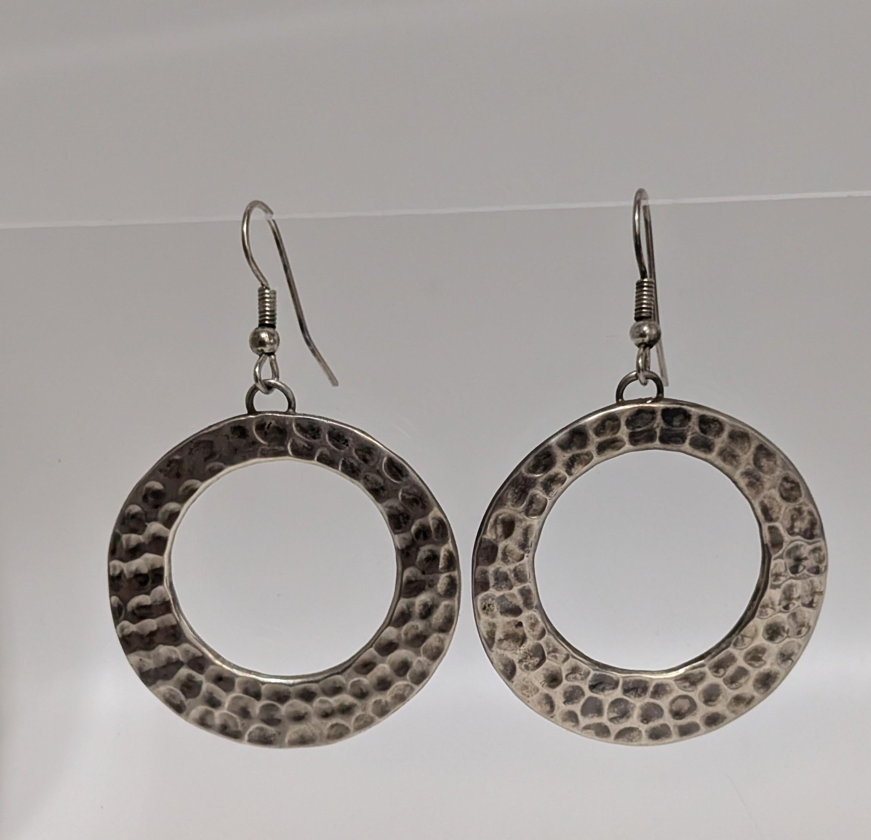 Round Sterling Silver Earrings