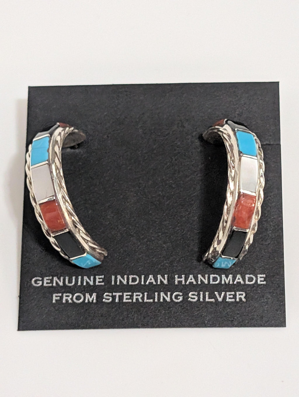 Malcolm Chavez Inlay Hoops, Multi Stone
