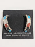 Malcolm Chavez Inlay Hoops, Multi Stone