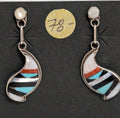 Inlay Earrings, Multi Stone