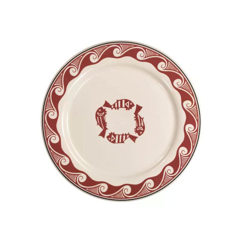 11" Charger, Four Fish - Maroon
