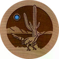 Roadrunner/Cactus on Small Maple Box w/ Turquoise