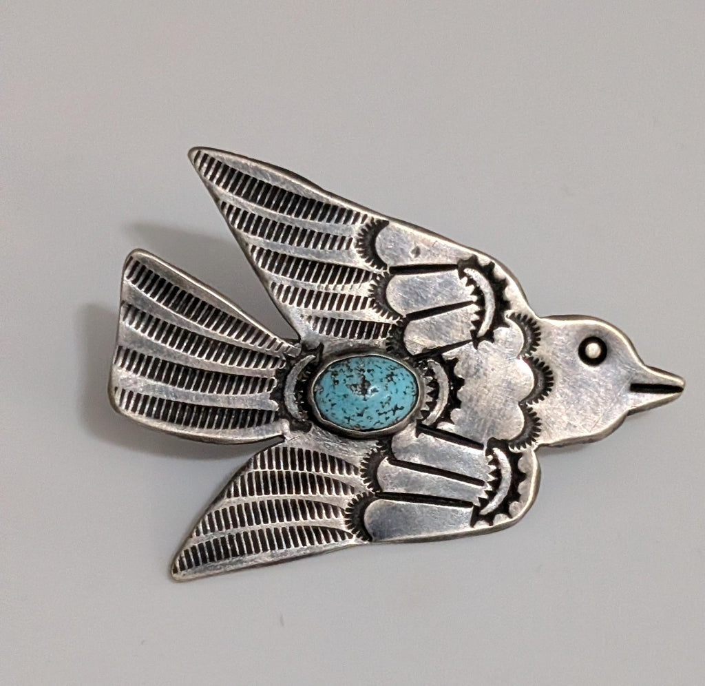 Sterling Silver Flying Bird Pin