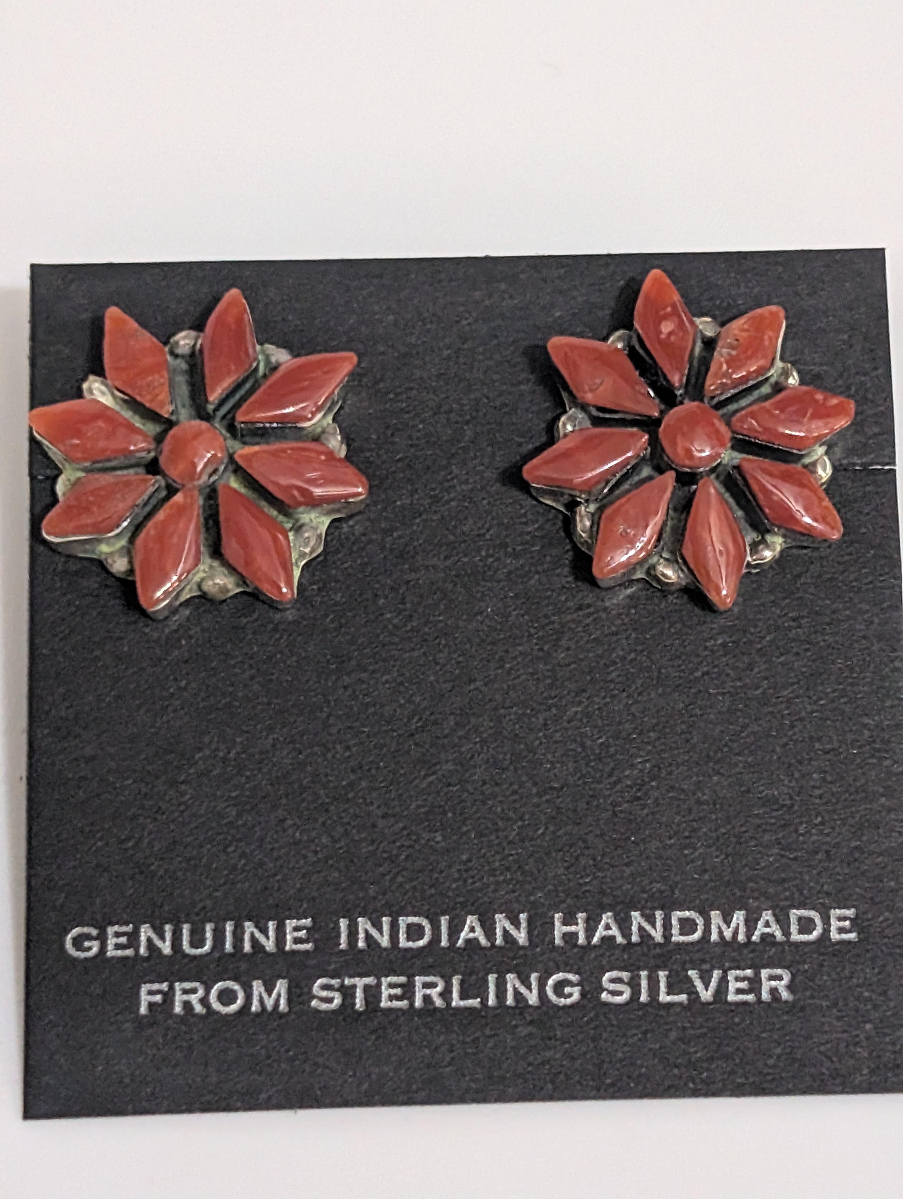 Coral Flower Post Earrings, Rose Kateena