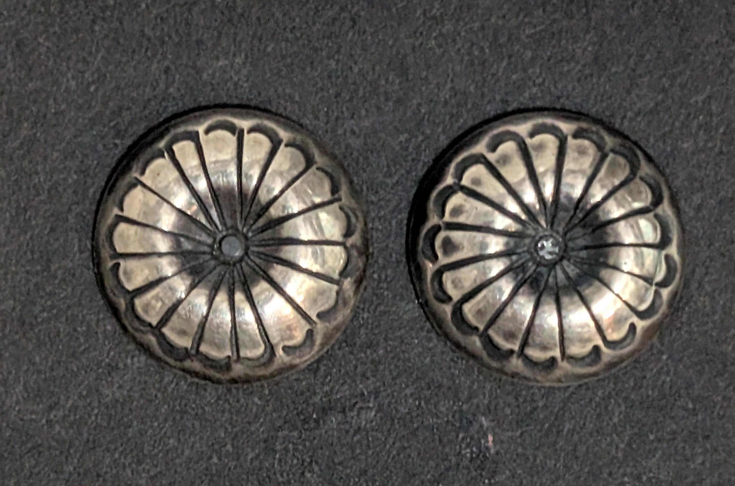 Round Silver Post Earrings
