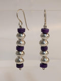 Silver Balls and Sugilite Earrings