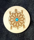 Turtle on Small Maple Box w/ Turquoise