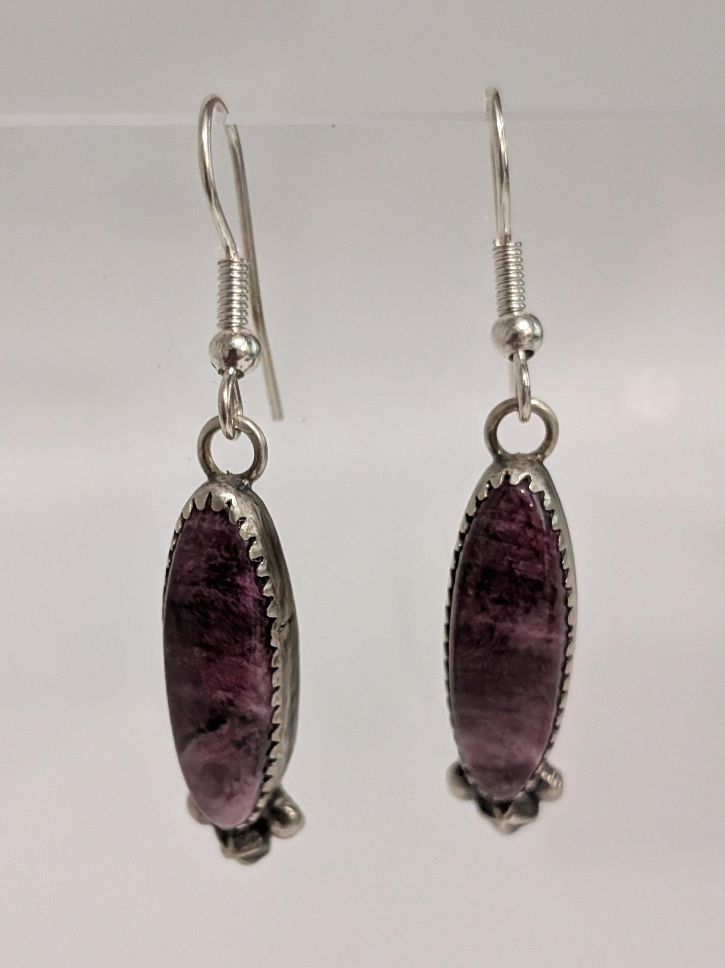 Purple Spiny Oyster Earrings by Mary Tso