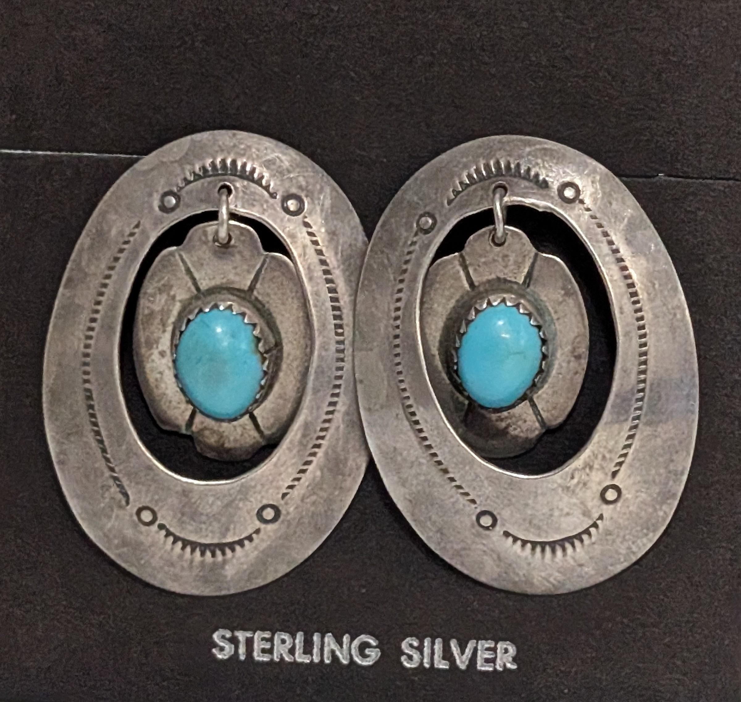 Earrings Silver w Turquoise